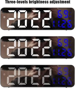 Modern Large Screen Adjustable Brightness Display Time Week Calendar LED <b>Digital</b> Alarm <b>Clock</b> Table <b>Clock</b> for Home Office - Product Image 3