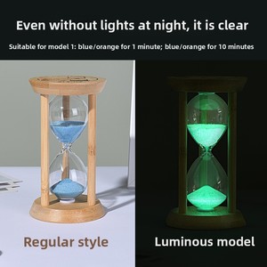 Mini <span class=keywords><strong>sablier</strong></span> en verre lumineux haut de gamme moderne Minuteur de <span class=keywords><strong>sable</strong></span> fluide créatif pour le brossage des dents des enfants Mariage décoratif - Product Image 2