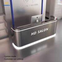 Comptoir de réception moderne minimaliste en acier inoxydable, table de bar, comptoir de caisse, salon de coiffure, restaurant, salle de sport, vêtements