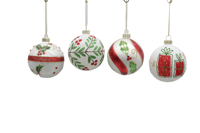 Bestverkochte handgemaakte kerstdecoratieve glazen beschilderde hangende ballen 8CM Kerstboom scène creatieve hangende vintage afwerking