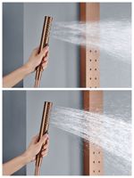 Promotion Colonne de douche murale avec jet cascade, fonction massage et mitigeur eau froide, équipement de salle de bain élégant et matériel fiable