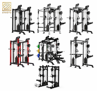 Máquina Smith Multifuncional Comercial con Cable, Entrenador Funcional, Power Rack, Equipo de Gimnasio Todo en Uno para Entrenamiento de Fuerza
