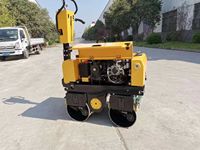 Puissant Compacteur Vibratoire Routier Monocylindre ou Bicylindre de 0,5 à 0,8 Tonnes, Mini Rouleau Compresseur de Sol Autopropulsé avec Moteur Diesel Hydraulique