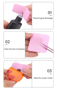 Tampons en coton rose jetables sans peluches 4,8 cm x 4,8 cm pour le nettoyage des pinceaux de maquillage, le nettoyage du visage et l'élimination de la colle pour extensions de cils - Product Image 6
