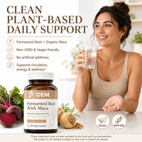 VitaHall Maca Energy-Boosting Detox Capsules Betterave Fermentée avec Maca pour Hommes - 60 Capsules