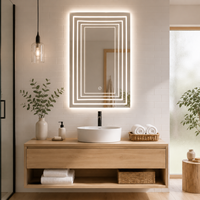 Miroir LED intelligent direct usine, miroir de salle de bain anti-buée sur mesure, haut-parleur Bluetooth à gradation tactile, IP44 CE RoHS OEM