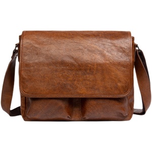 Zaino Medio Vintage in Vera <span class=keywords><strong>Pelle</strong></span> Lavorata a Mano con Effetto Sfumato, Borsa a Tracolla Messenger per <span class=keywords><strong>Uomo</strong></span> - Product Image 5
