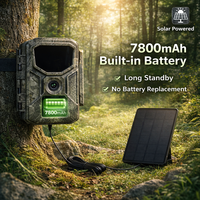 Caméra de chasse sur sentier sans fil à énergie solaire avec batterie 7800mAh, capteur CMOS 8K, vision nocturne sans reflets et application téléphonique