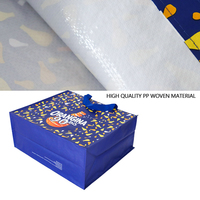 Sac fourre-tout de taille moyenne en PP tissé laminé, écologique, recyclé, réutilisable, avec poignées en sangle PP, fermeture personnalisée, logo personnalisé, couleur personnalisée