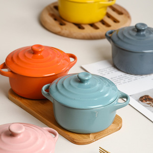 Light-luxury Ceramic Non-stick <strong>Small</strong> Soup Cup <strong>Lid</strong> Double Handles Household Stewing <strong>Pot</strong> for specialized Steaming Bird's-nest - Product Image 2