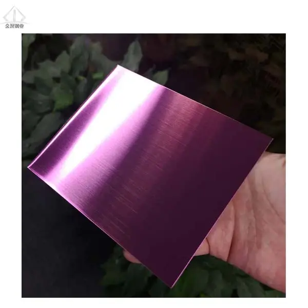 AISI 304 pink color stainless steel brushed finish sheet metal wall panel