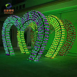 Shengjia DIY Disesuaikan Led Motif Cahaya Ornamen Natal Menyala Bingkai Kawat Pintu Masuk Lengkungan Disesuaikan - Product Image 6