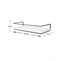 Étagères murales flottantes modernes minimalistes noir mat avec barre porte-serviettes, étagère de salle de bain, support à épices de cuisine, organisateur de rangement
