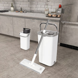 Nouvelle Serpillière Ménagère Facile à Utiliser, Nettoyage Mains Libres, Double Usage Sec/Humide, Écologique, Panier en Plastique 5L, Tige Télescopique en Aluminium, Plate - Product Image 3