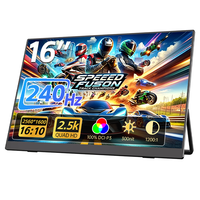 Monitor Portátil para Juegos Eimio de 16 Pulgadas y 240Hz, Tipo-C/Panel IPS TFT, Plug and Play, Extensor de Monitor para Laptop, para Viajes y Exteriores, OEM