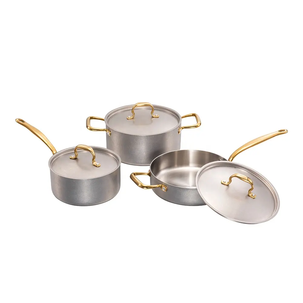 Tri-ply kochgeschirr Customized 6 Pcs Cooking Sets Stainless Pots And Pans