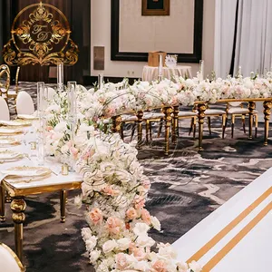 Hot Event Rental S Shape Serpentine Gold Wedding Furniture Dining Tables And Chairs