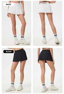 Son koşu spor etek 2 in 1 spor pilili serin kumaş etekler Mini Golf tenis etek ile cep Yoga şort kadınlar için - Product Image 3