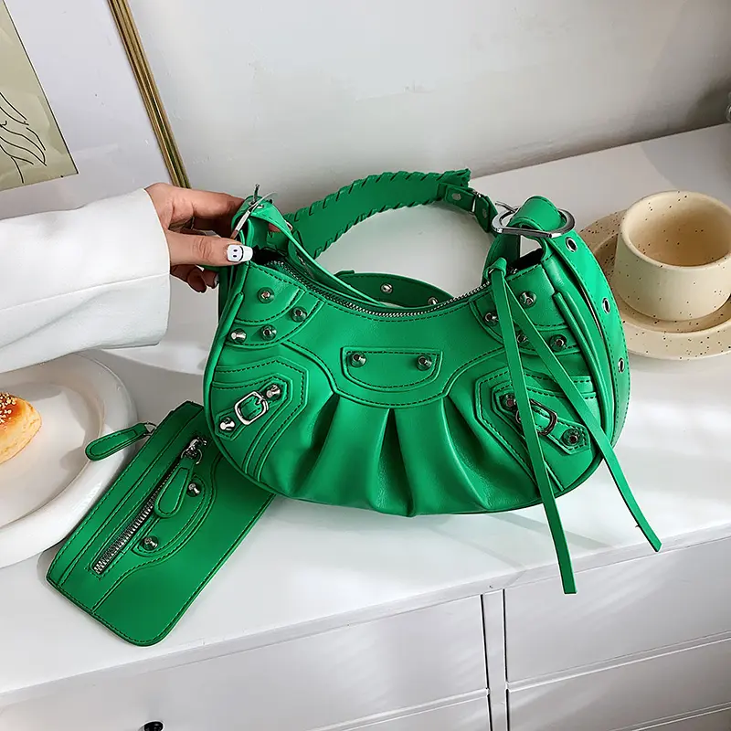 Rivet design bags for women 2022 luxury brand shoulder cross-body bag with card pack multi color handbag bolsa