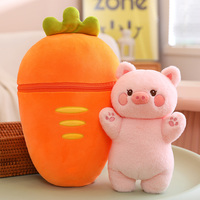 Nuevo patrón gran oferta 2 en 1 almohada de peluche de animales de peluche transformación divertida zanahoria conejito juguetes de peluche para niños