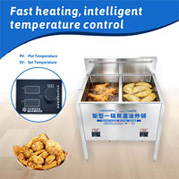 Friteuse électrique commerciale Hansu 40L à double cylindre et double température, affichage numérique, température constante