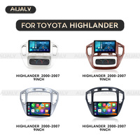 Fabricant de cadre android le plus chaud pour Toyota HIGHLANDER 2000-2007 9 pouces avec kit multimédia couleur argent et bois de pêche