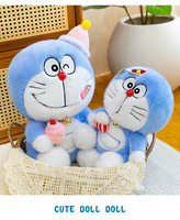Peluche chat Dingdang mignon, machine à popcorn, grande poupée en tissu, cadeau pour enfants et filles