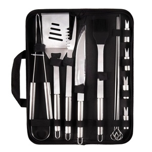 Juego de Utensilios para Barbacoa de Acero Inoxidable de Alta Calidad de 13 Piezas con Bolsa de Tela, Fácil de Limpiar, para Cocina al Aire Libre - Product Image 2