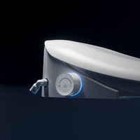 Tapa de inodoro inteligente con control por voz IA, control remoto de plástico, calentamiento rápido, bidé de agua instantáneo, luz nocturna LED, boquilla autolimpiante