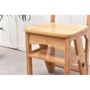 <span class=keywords><strong>Escalera</strong></span> Multifuncional <span class=keywords><strong>de</strong></span> Bambú para Biblioteca con Silla <span class=keywords><strong>de</strong></span> <span class=keywords><strong>Madera</strong></span> - Product Image 6