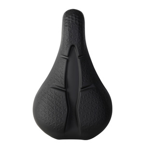 Funda de sillín de bicicleta Yueli de silicona con diseño de panal, suave y cómoda, para bicicleta de montaña y carretera, impermeable, en negro, blanco y naranja. - Product Image 1