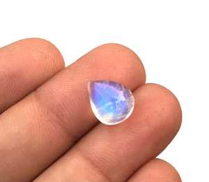 Cabujones con forma de pera suave de piedra lunar arcoíris Natural, cuentas sueltas de piedras preciosas de Fuego Azul increíble para la fabricación de joyas hechas a mano - Product Image 3