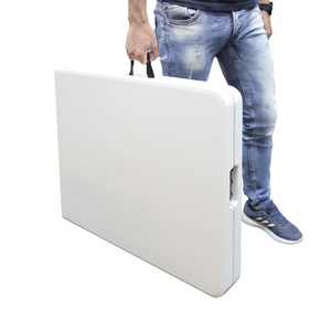 Tavolo Rettangolare Pieghevole in HDPE 244x76x74 cm. Colore Bianco - Product Image 6