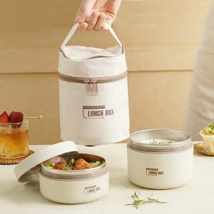 High Quality School Office Fiambrera Sets Thermal 18/8(304) Stainless Steel Bento Lunch Box With Bag