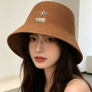 Sombrero de Pescador Personalizado con Logotipo, Color Sólido, de Paja, Unisex, Casual, para Primavera/Verano, 56-58CM - Product Image 6