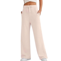 Pantalones Deportivos de Cintura Alta para Mujer, Estilo Hip Hop, con Cordón Ajustable, Transpirables, Cómodos, de Corte Holgado y Largos