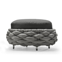 Canapé de jardin tressé en corde à bulles large, canapé d'extérieur, chaise et table de patio, ensemble de mobilier d'extérieur tissé avec ruban tressé