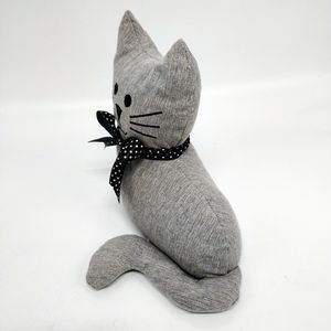 עיצוב הבית חמוד אפור בד חתול עיצוב דלת להפסיק ממולא חול תיק בעלי החיים דלת פקק - Product Image 6