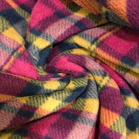 Tissu en polaire à carreaux en polyester tricoté, imprimé sur mesure