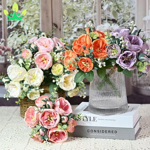 10 Têtes <span class=keywords><strong>Hibiscus</strong></span> <span class=keywords><strong>Bouquet</strong></span> De Mariage <span class=keywords><strong>Mariée</strong></span> Pivoines Bouquets Fleur Artificielle De <span class=keywords><strong>Mariée</strong></span> pour Lancer Tissu De Soie Flore Vase De Fête De Mariage - Product Image 5