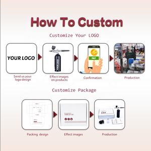 Kit de aerógrafo ABS versátil con compresor compacto de alimentación por gravedad y tipo pistón para maquillaje de uñas pastel arte tatuajes corporales - Product Image 3