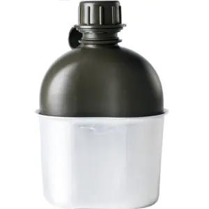 Garrafa de água personalizada Tactical com alumínio copo e tampa Outdoor Tactico Cantina