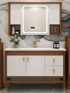 Nuevo mueble de baño de estilo chino, mueble de lavabo de madera maciza, combinación de lavabo de pie - Product Image 6