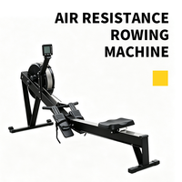 Máquina de Remo con Resistencia al Aire, 10 Niveles de Resistencia, Pantalla con Monitor, Carga Máxima 150 kg, Máquina de Ejercicio para Gimnasio en Casa