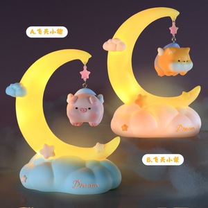 Lámpara Decorativa Nocturna de Cuentos de Hadas Yu Mo Moon, Cerdo Volador y Shiba Inu, para Dormitorio Infantil, Regalo - Product Image 3