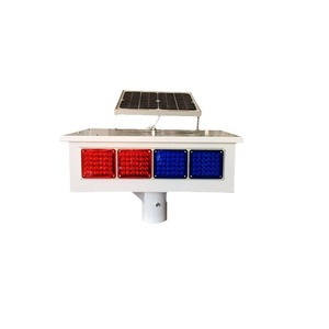 Solar Traffic Warning <b>Light</b> Led Flashing Red Blue <b>Pole</b> Mount Construction Zones Ip65 Plastic - Product Image 5