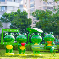 Sculpture de grenouille en fibre de verre résistante aux intempéries, ornement décoratif pour parcs à thème, centres de villégiature, places publiques et aires de jeux pour enfants