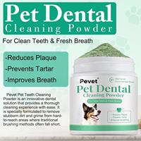 Poudre Nettoyante pour Dents de Chien Pevet – Haleine Fraîche, Cible le Tartre et Réduit la Plaque et la Mauvaise Haleine – Nettoyage Facile des Dents – Élimine