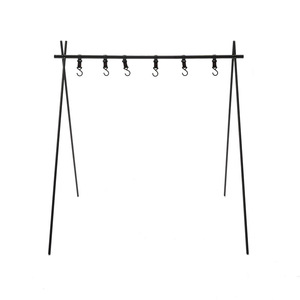 Étagère de rangement pour le camping en plein air Explorer, en alliage d'aluminium, réglable avec 5 crochets, séchoir à linge pliable portable - Product Image 3