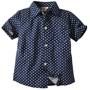 Conjuntos de Ropa de Verano para Niños, Camisa con Estampado de Estrellas para Niños, Pantalones Cortos Tejidos con Tirantes, Trajes - Product Image 3